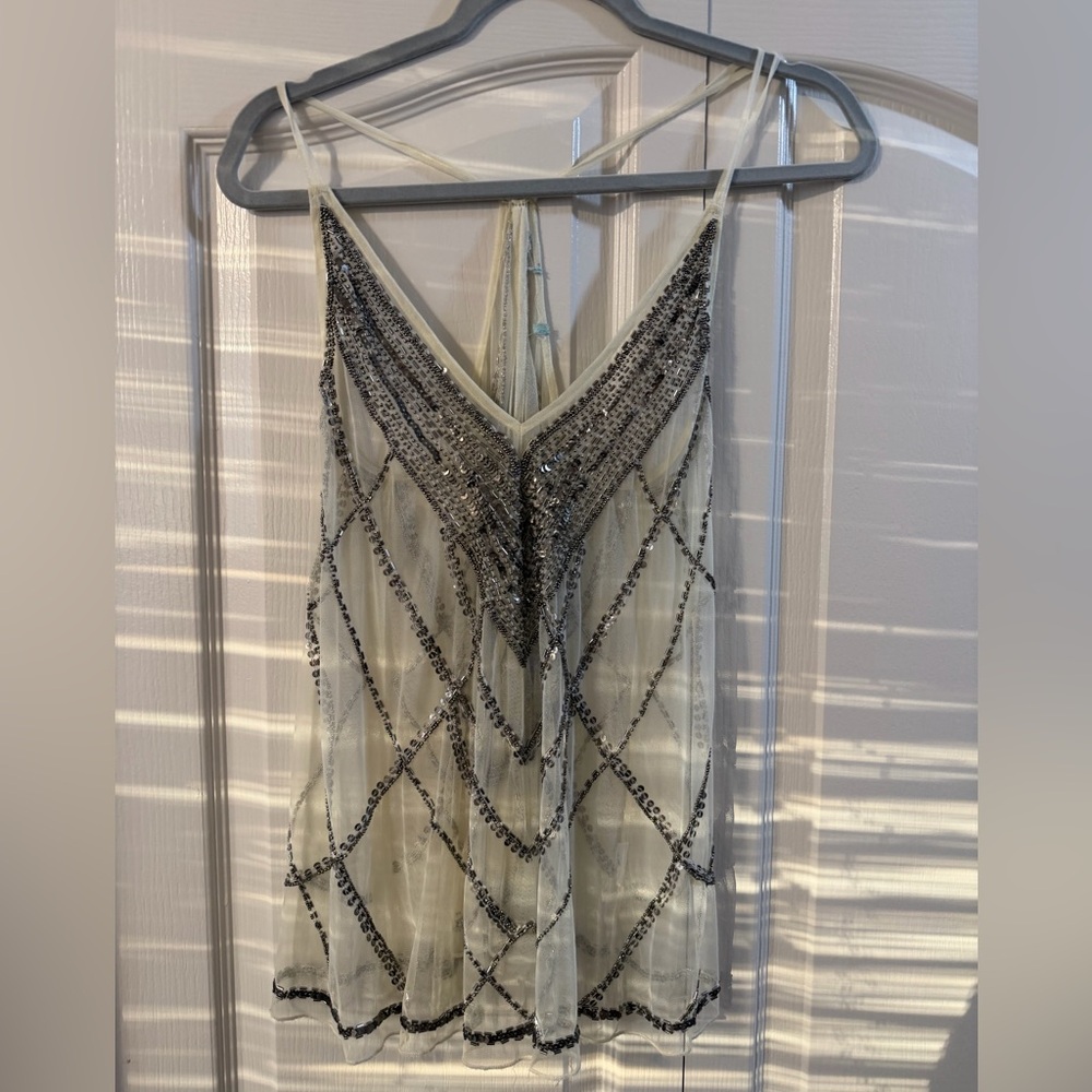 Kimchi Blue Ivory Beaded V-Neck Cami